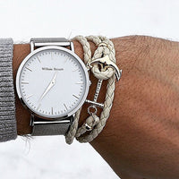 William Strouch Watch - CLASSIC SILVER + LEATHER STRAP