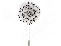 Lapel Pin - Lapel Flower White Polka