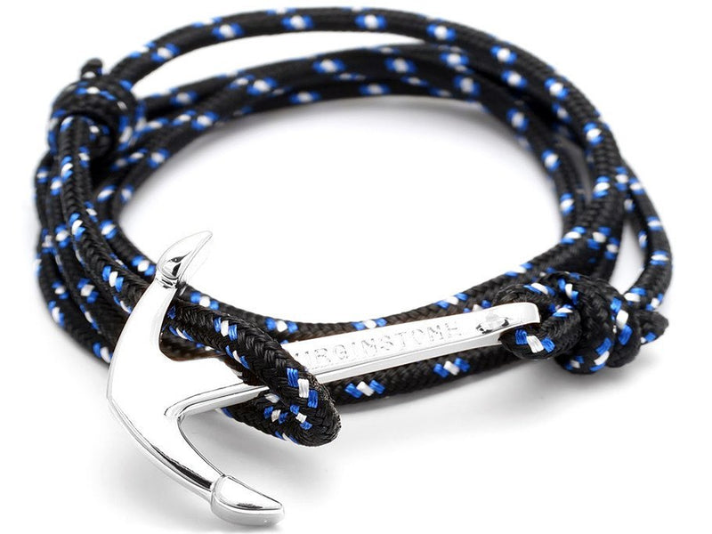 Bracelet - Anchor Bracelet Dark Blue + Silver Virginstone