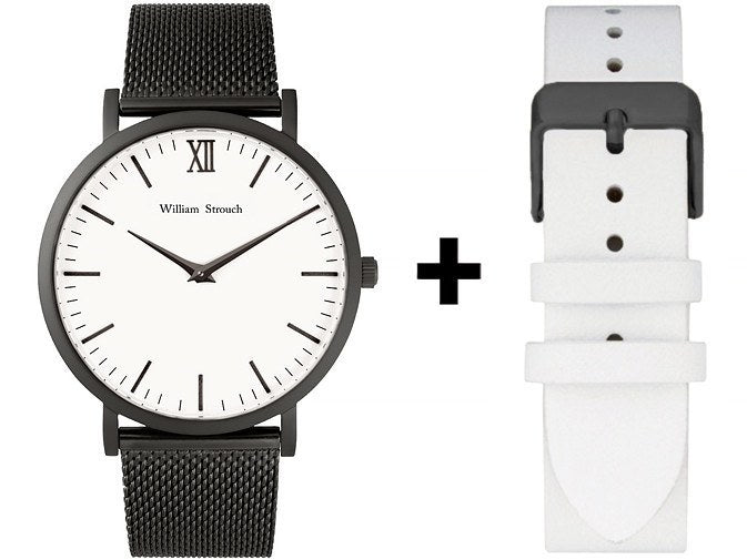 William Strouch Watch - SPACE GREY + LEATHER STRAP