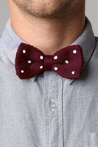 Bow Tie - Knit Bow Tie Red Polka