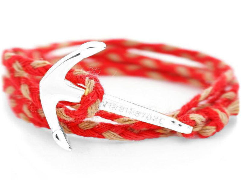Bracelet - Anchor Bracelet Red + Silver