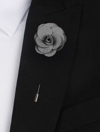 Lapel Pin - Lapel Flower Grey