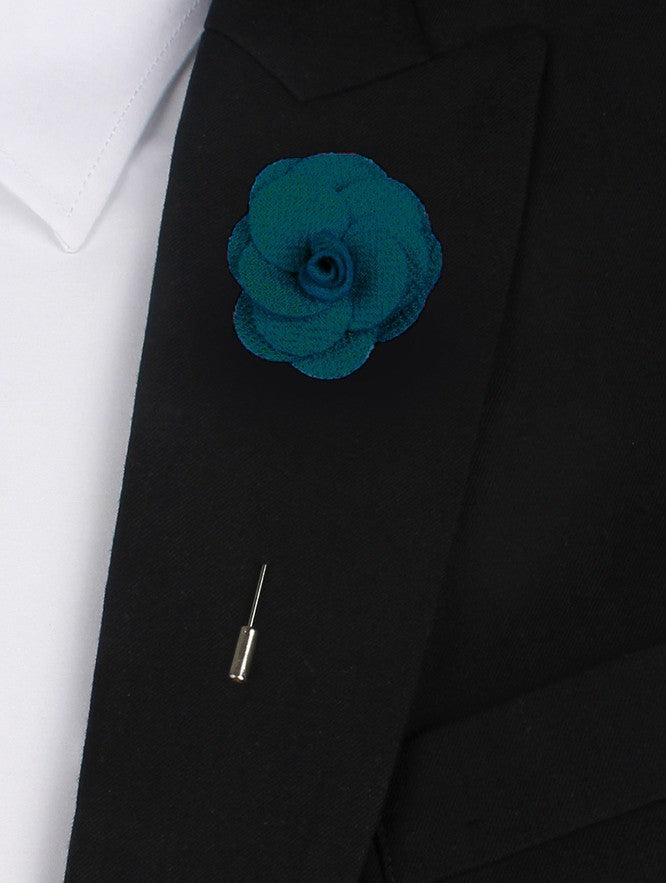 Lapel Pin - Lapel Flower Turquoise