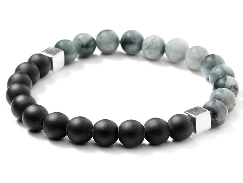 Liel and lentz Bracelet - 925K SILVER GREY ON BLACK